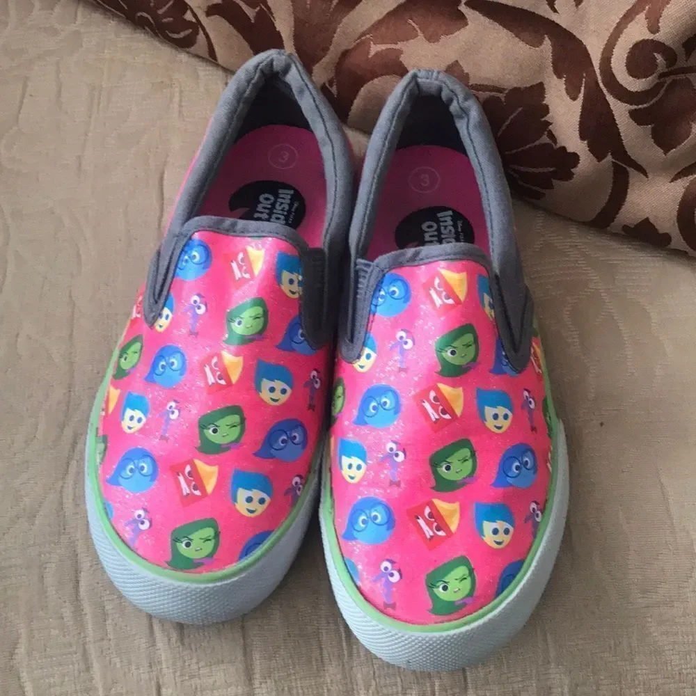 Inside out movie girls shoes slip on 3 pink vans sneakers